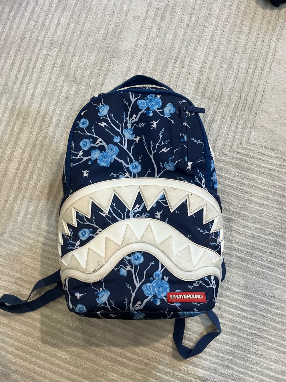 Sprayground Blue Blossom Shark Backpack - Picture 2 of 4